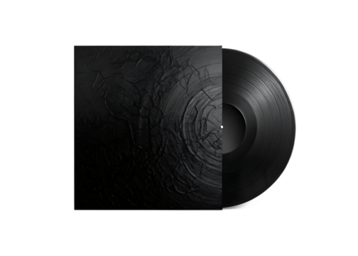 Textured vinyl record album isolated on a transparent background