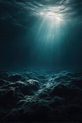 Mysterious underwater exploration calm ocean depths and nature below the surface