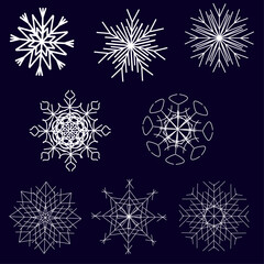 vector set of snowflakes