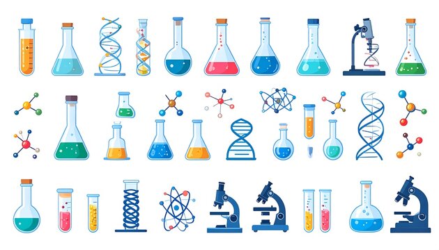 Colorful science lab equipment