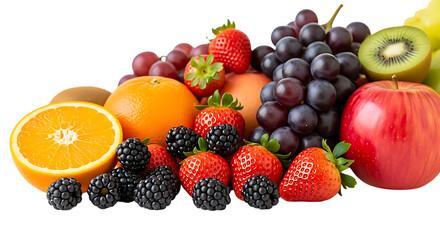 Obraz premium Assorted Fresh Fruits on Black Background strawberries