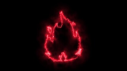 red color glow neon fire icon animation.  stylized neon icon with a modern, Fire flame ring of fire on black background 4K flame animation motion graphic
 - Powered by Adobe