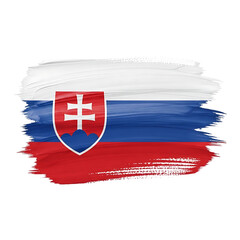 Brushstroke Flag Slovakia Isolated Transparent