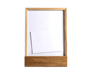 Obraz premium wooden stand for pictures and photos on a light background