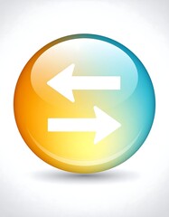 Colorful button with double arrows