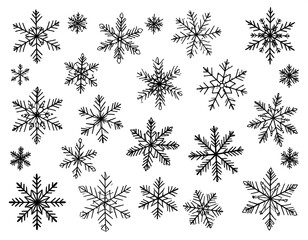 Black and white snowflake patterns