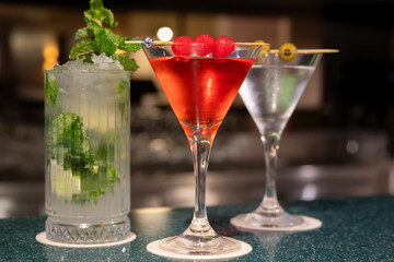 variety of cocktails