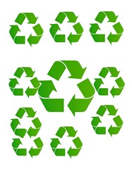 Fototapeta premium Recycling symbols, various angles