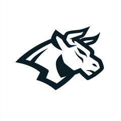 Fototapeta premium Black and white bull logo