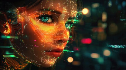 Futuristic woman portrait