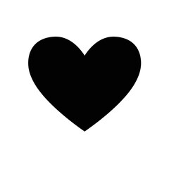 Black Heart Icon – Solid Love Symbol Silhouette Vector