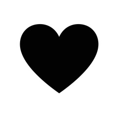 Black Heart Icon – Solid Love Symbol Silhouette Vector