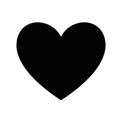 Black Heart Icon – Solid Love Symbol Silhouette Vector
