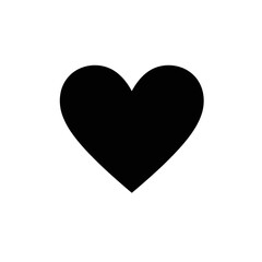 Black Heart Icon – Solid Love Symbol Silhouette Vector