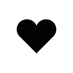 Black Heart Icon – Solid Love Symbol Silhouette Vector