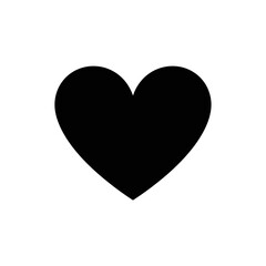 Black Heart Icon – Solid Love Symbol Silhouette Vector
