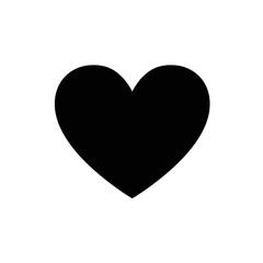Black Heart Icon – Solid Love Symbol Silhouette Vector