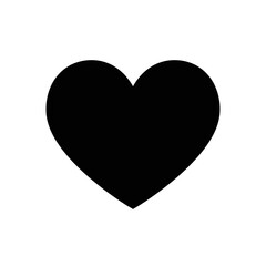 Black Heart Icon – Solid Love Symbol Silhouette Vector