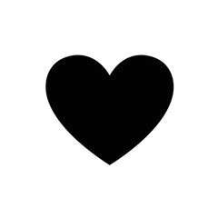 Black Heart Icon – Solid Love Symbol Silhouette Vector