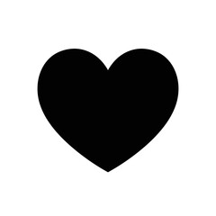 Black Heart Icon – Solid Love Symbol Silhouette Vector