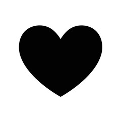 Black Heart Icon – Solid Love Symbol Silhouette Vector