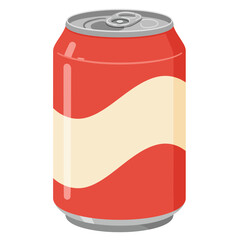 Red Soda Can Icon – Refreshing Beverage Container Vector Illustration