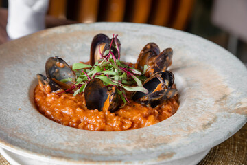 Italian food amaranth rice