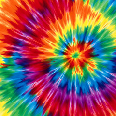 Obraz premium Vibrant Rainbow Spiral Tie-Dye Explosion Pattern
