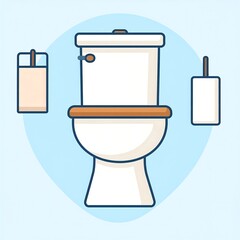 Simple toilet and accessories graphic