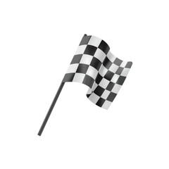 Checkered flag waving gently against clean backdrop in isolated presentation style