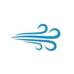 Fototapeta premium Blue wind blowing silhouette isolated on white background