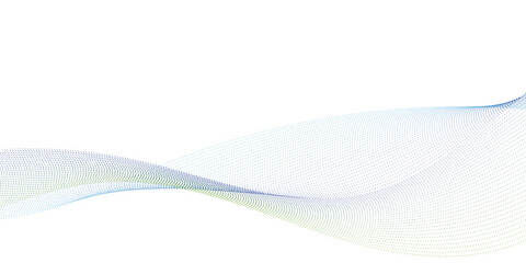 Flowing Dot Wave halftone gradient pattern on transparent background and uniquely formed abstract blob outlines made with dotted waves.