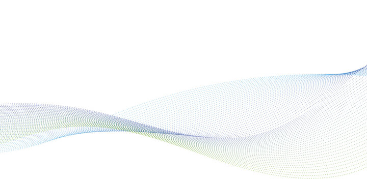 Flowing Dot Wave halftone gradient pattern on transparent background and uniquely formed abstract blob outlines made with dotted waves.