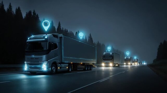 Trucks night journey with gps tracking