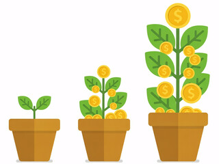 Obraz premium Watch your investments grow exponentially with a solid financial plan and strategic money management steps