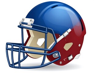 Fototapeta premium A Vibrant Digital Illustration of a Modern Football Helmet on White Backdrop