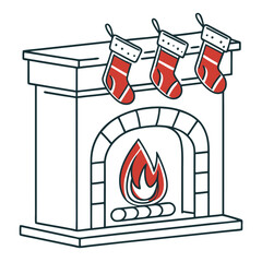 vector illustration of a gas stove with fire