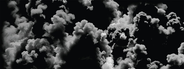 Artistic monochrome depiction of stormy atmospheric cloud formations