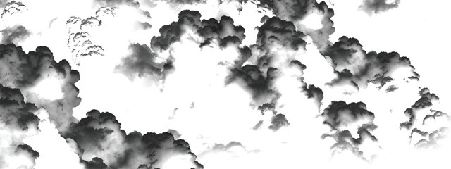 Surreal stormy atmosphere resembling smoke and mist in black and white
