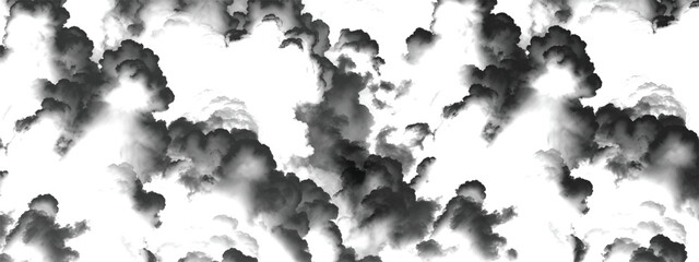 Heavy stormy sky with dense rolling cloud formations in monochrome