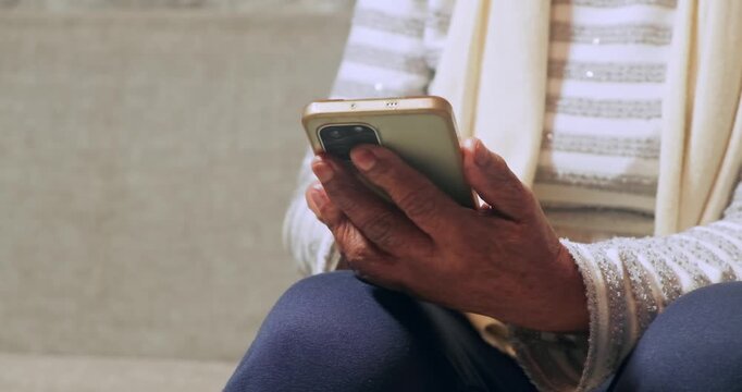 Anonymous, Senior and Woman Using Smartphone. High quality 4k footage
