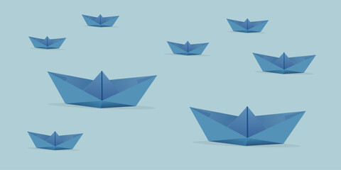 Origami Paper Boats Illustration