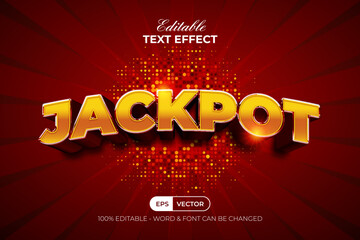 Jackpot Text Effect 3D Curve Style. Editable Text Effect.