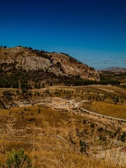 Doric Temple of Segesta surrounded by the Sicilian Hills