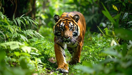 Tiger in lush jungle (1)