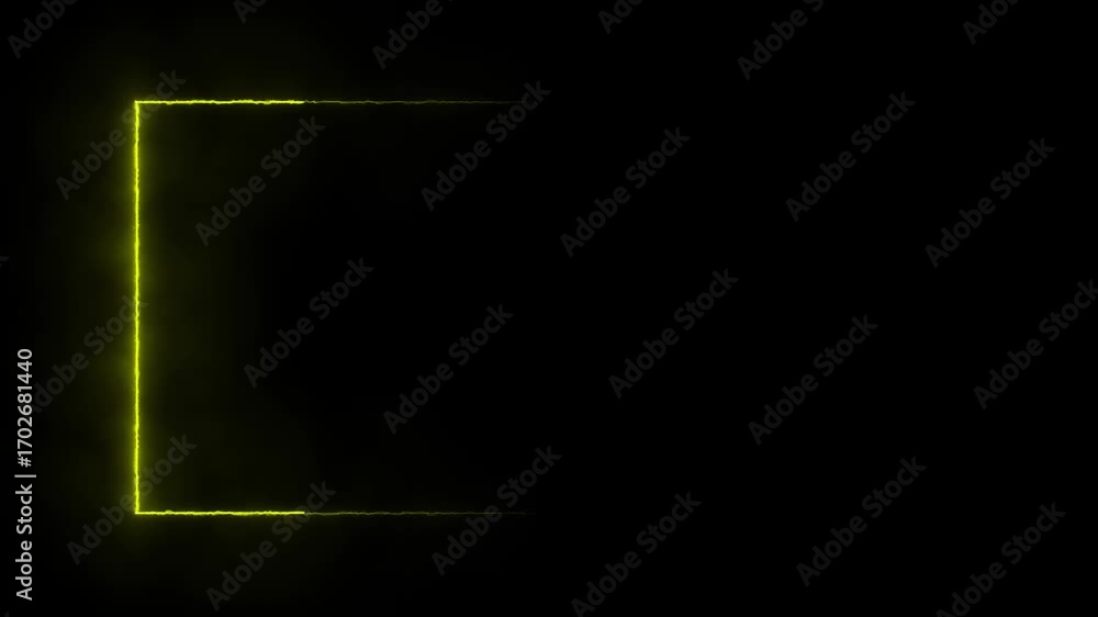 Poster animation of glowing neon rectangles abstract background. abstract glowing plasma flickering yellow 