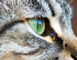 Close-up of a cat's eye and face