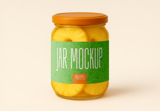 Pineapple Jar Mockup &ndash; Realistic Packaging Design Template