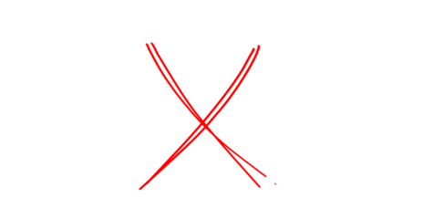 Vivid red diverging and converging lines against stark black backdrop creates contrast.