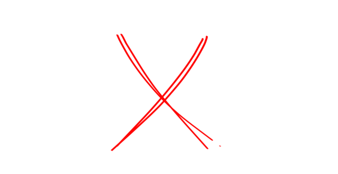 Vivid red diverging and converging lines against stark black backdrop creates contrast.